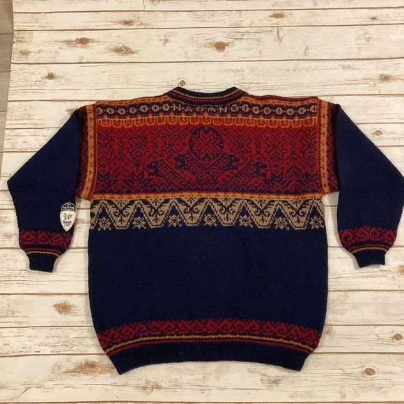 Vintage Dale Of Norway Olympic Nagano 1998 Quarter Zip Wool Sweater XL - Picture 8 of 12